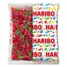Sachet de 2kg de happy cherry haribo, qui sont des bonbons en forme de cerise rouge et verte