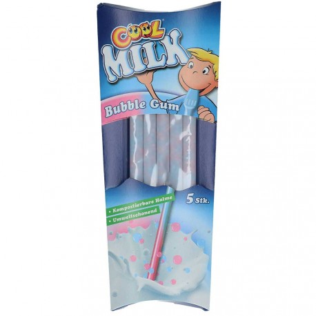 Paille "Cool Milk" Bubble Gum