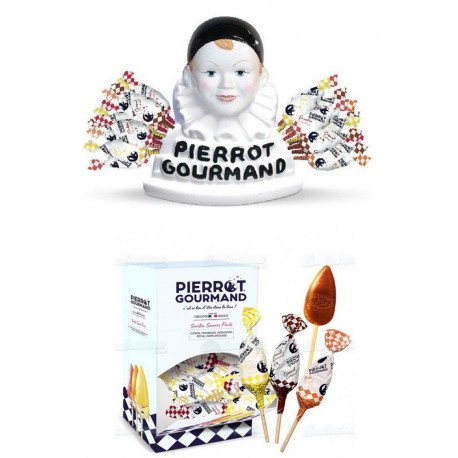 Buste Pierrot Gourmand + sucettes caramel et fruits