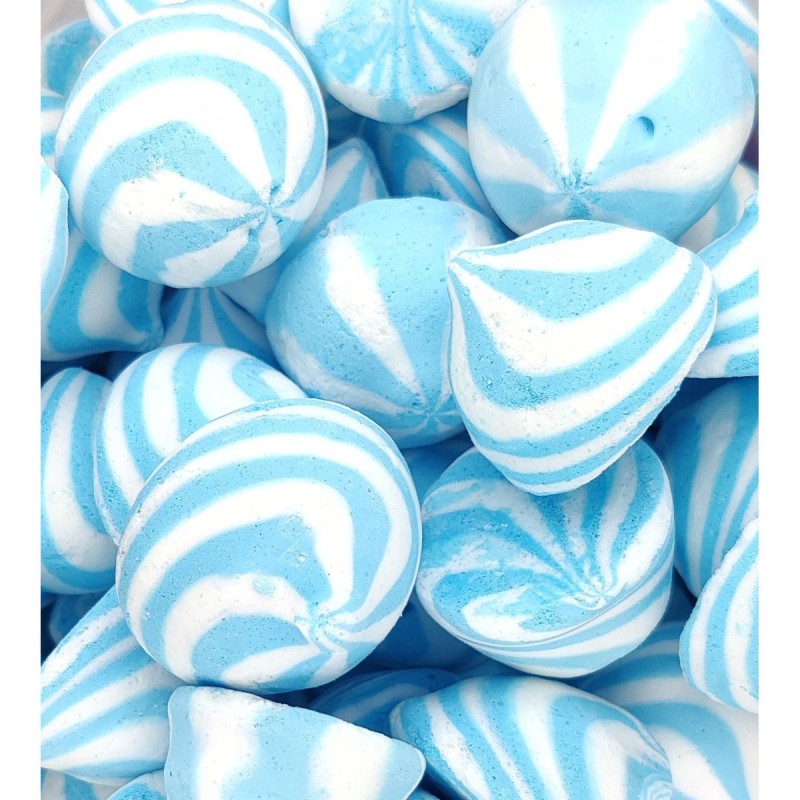 Bonbon bicolore à la crème bleu - Bisous twist x 20