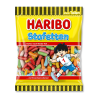 Sachet Haribo jaune avec les bonbon dragées long a l'intérieur