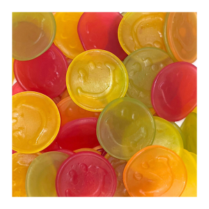 vrac de bonbon en forme d'emojis sourire colorés