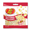 Sachet de Jelly Bally pop corn blanc et rouge avec un paque de pop corn dessus