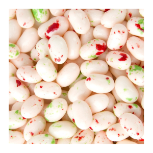 vrac de dragées blanc rouge et vert de jelly belly