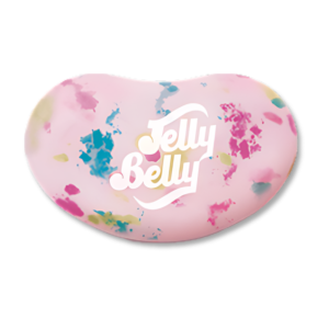 Jelly belly dragées rose et multicolores avec écrit jelly belly en blanc