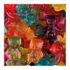 Bonbon gélifiés, couples d'oursons. C'est une image de bonbon en vrac, des bonbons oursons qui se tiennent la main.