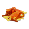 Tétine haribo regrouper de couleurs différentes rouge, jaune, orange