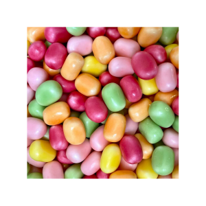Vrac des dragées mao croqui fruits de chez haribo verts, rose, fushia, jaune et orange