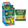 Présentoir de sachets de banan's haribo, qui sont des bonbon à la forme et au goût de banane