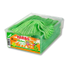 Boite tubo de pasta basta pomme pik de chez Haribo, qui sont des fils ceinture verts au goût de pomme