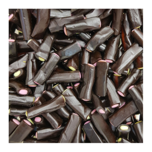 Vrac de bonbon haribo cocobat, qui sont des petits bâtonnets noirs aux goût de réglisse