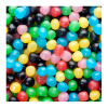 Vrac de dragibus de chez Haribo, de couleurs noirs, rouge, vert, rose, jaune et bleu