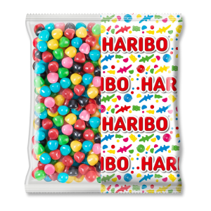 Gros conditionnement sachet de dragibus soft de chez Haribo multicolores