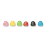 Dragibus soft de chez Haribo individuels, de couleurs rose, jaune, vert, bleu, rouge et noir