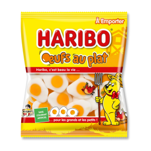 Sachet jaune d'œufs au plat de chez Haribo