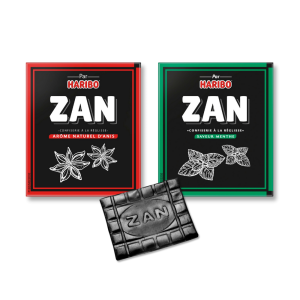 Petit sachet de petit pain de zan Haribo, rouge et vert