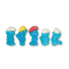 Schtroumpfs de chez Haribo en individuel bleu avec leurs chapeau de couleur rouge, jaune ou blanc