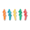 Bonbon croco pik de chez Haribo, des crocodiles gélifiés de couleurs orange, bleu, jaune, vert, rouge