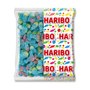 Gros conditionnement sachet de bonbons gélifiés en forme de schtroumpf qui piquent