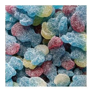 Vrac de schtroumpfs de chez Haribo bleus qui piquent