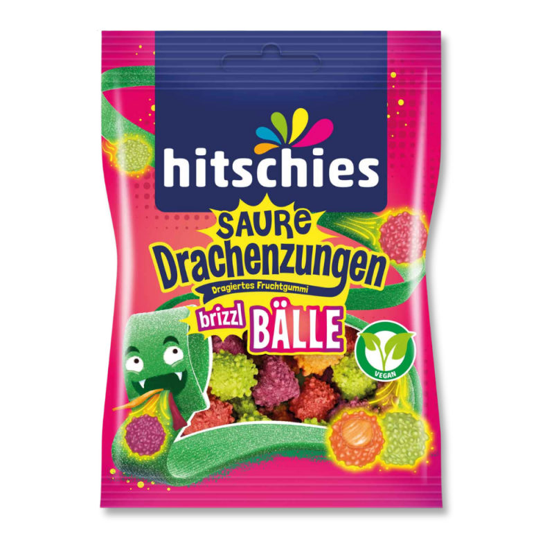 Emballage rose des bonbons langues de dragon acidulées Emballage rose des bonbons langues de dragon acidulées