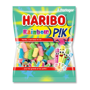 Sachet de couleur verte Haribo rainbow pik de chez Haribo