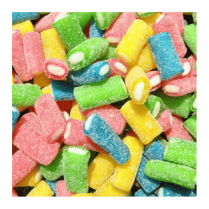 Rainbow pik de chez haribo en vrac de couleurs vert, bleu, rose et jaune