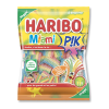Sachet  Haribo de couleur jaune de miami pik tropical avec une fenêtre transparente pour voir les bonbons