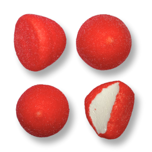 Balle de golf de chez fini en individuel qui sont des guimauves à la fraise