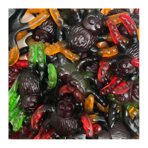 Vrac de tarentules trolli qui sont des bonbon de gélatine en forme de tarentules