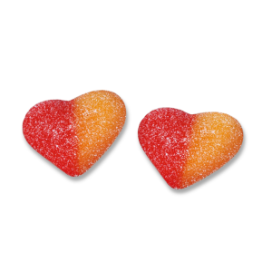 coeur de pêche sucré de chez fini en individuel qui sont des bonbons à la pêche