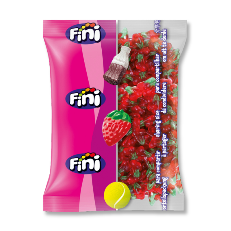 Sachet gros conditionnement de cerise gélifiée lisse qui sont des bonbons en gélatine à la cerise