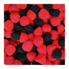 vrac de mûres rouge et noires de chez FINI qui sont des bonbons au goût et à la forme de mûres