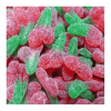 vrac de cerise gélifiés pik de chez fini qui sont des bonbons acidulés en forme de cerise rouge et vert
