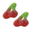 cerise gélifiée pik individuelle en forme et au goût de cerise de couleur rouge et verte