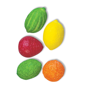Chewing-gum cocktails de fruits qui sont en forme et au goûts de pastèques, citron, mandarine