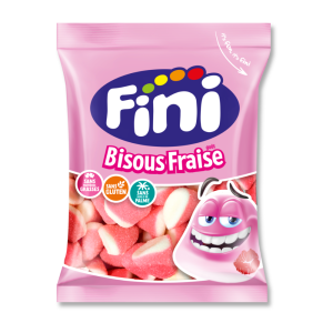 sachet de bisou frais grand modèle qui sont des bonbon sucrés à la fraise de la marque FINI