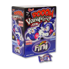 Présentoir de fini boom vampire qui sont des chewing-gum avec un visuel de packaging vampire
