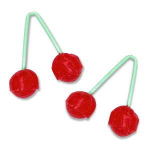 Sucette cerise double qui sont des sucette rouge en forme et au goût de cerises