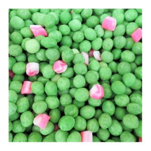 vrac de petits pois au lard de couleurs verte et rose pour les lard