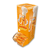 Présentoir orange de carambar nougat qui sont des pâtes à marcher en forme de barres aux nougat