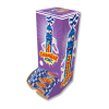 Présentoir violet de carambar atomic qui sont des pâtes à marché en stick de couleur bleue