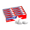 Boite de stimorol qui sont des chewing-gum sans sucre avec un emballage rouge et bleu avec une étoile grise