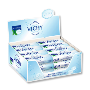 Boite de pastilles vichy bleu