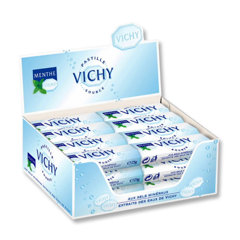 Boite de pastilles vichy bleu