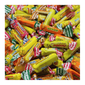 Vrac de carambar mini mix qui sont des pâtes à maché aux fruits