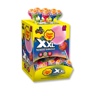 Gros conditionnements présentoir de sucette chupa chups XXL avec des goûts classiques