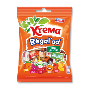 Sachet orange de régalad aux fruits qui est une pâte à macher