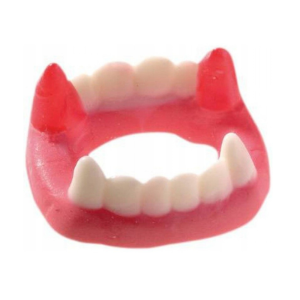 Bonbon individuel de dentier trolli qui est un bonbon gélifié en forme de dentier