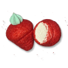 Fraises guimauve en individuel qui est une guimauve rouge en forme de fraises